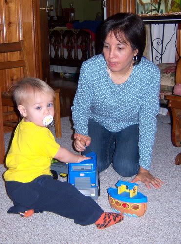 Taite and Nana playing