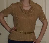 Fine knit gold top Size S/M