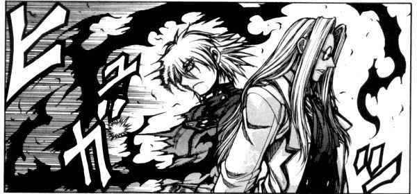 Seras spins protective tendrils around Integra