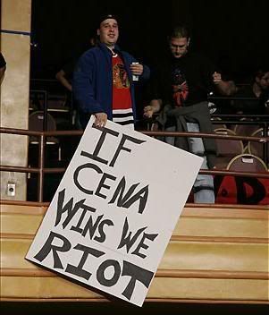 Anti Cena fans at the WWE arena