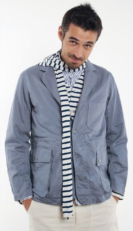 Stream Jacket in Cool River Blue Cotton. Large. $98.