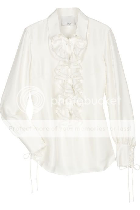Phillip Lim white silk ruffle shirt top xs 0 2  