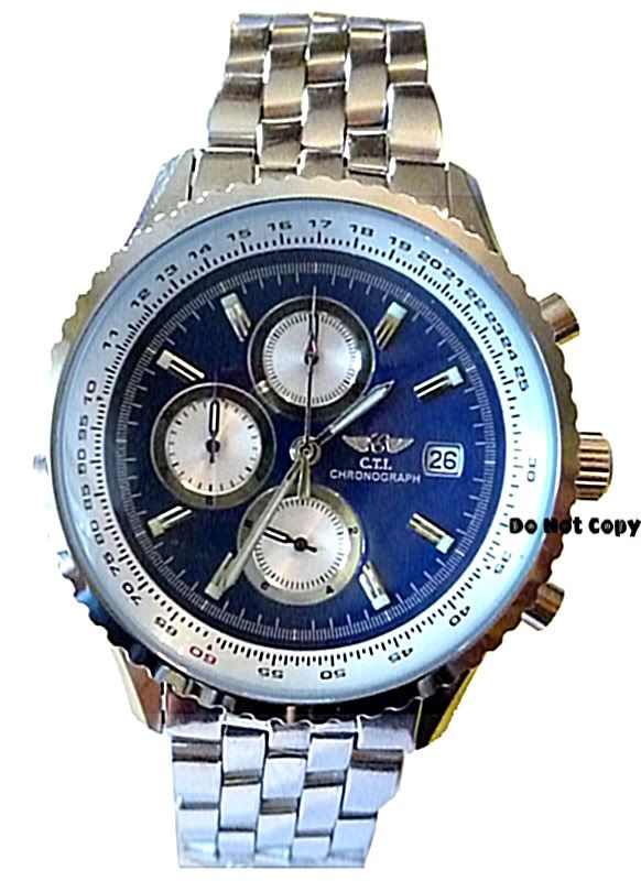 new mens cti tachymeter chronograph sports blue watch
