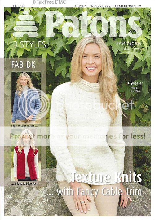 Vat Free Knitting Pattern Only Patons Ladies Texture Knits
