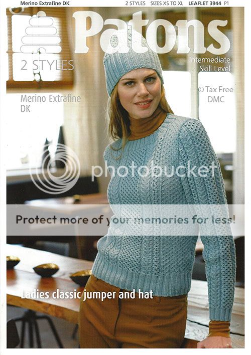 Details About Vat Free Knitting Pattern Only Patons Dk Ladies Classic Jumper Hat 3944 New