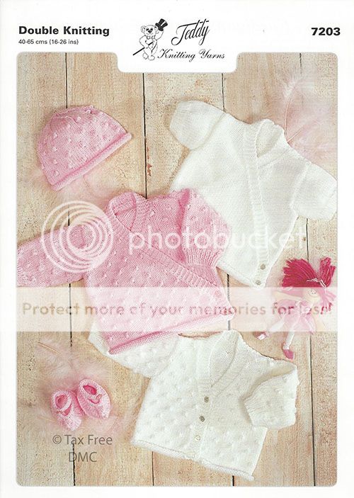 Details About Vat Free Hand Knitting Pattern Teddy Baby Cardigans Hat Slippers Dk New 7203