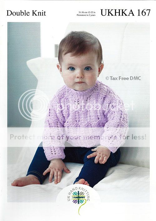 Details About Vat Free Hand Knitting Pattern Dk Baby Sweaters Jumpers Cardigans Ukhka167 New